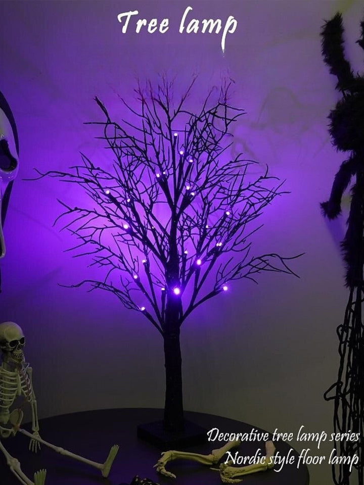 Décoration D'Arbre de Paysage à led Violet Effrayant pour Halloween