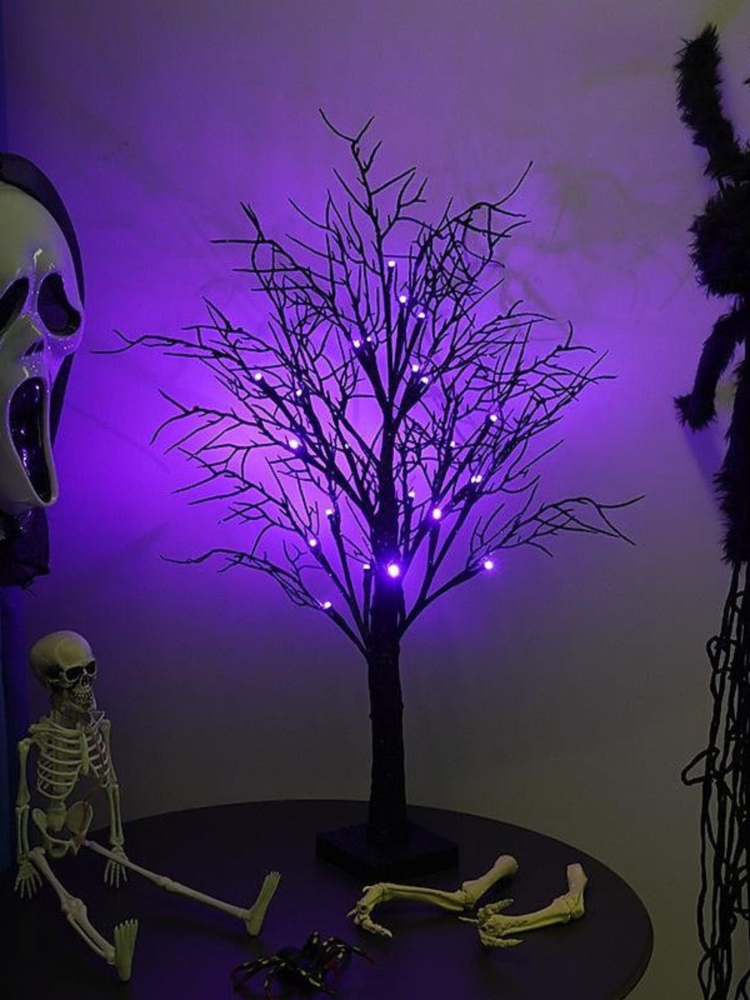 Décoration D'Arbre de Paysage à led Violet Effrayant pour Halloween