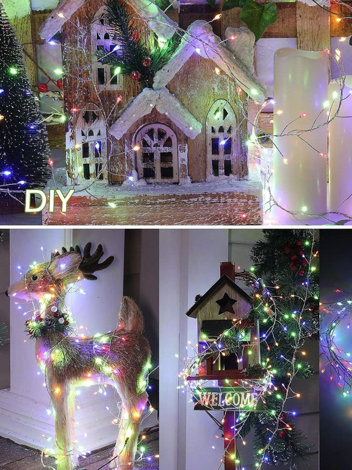 Guirlande Lumineuse Solaire à led en Fil de Cuivre Étanche pour Décoration de Jardin