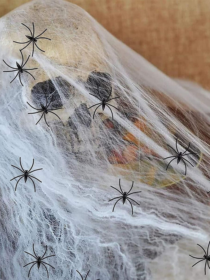 Décoration à Suspendre en Forme de Crâne et de Toile D'Araignée Aux Yeux Brillants pour Halloween