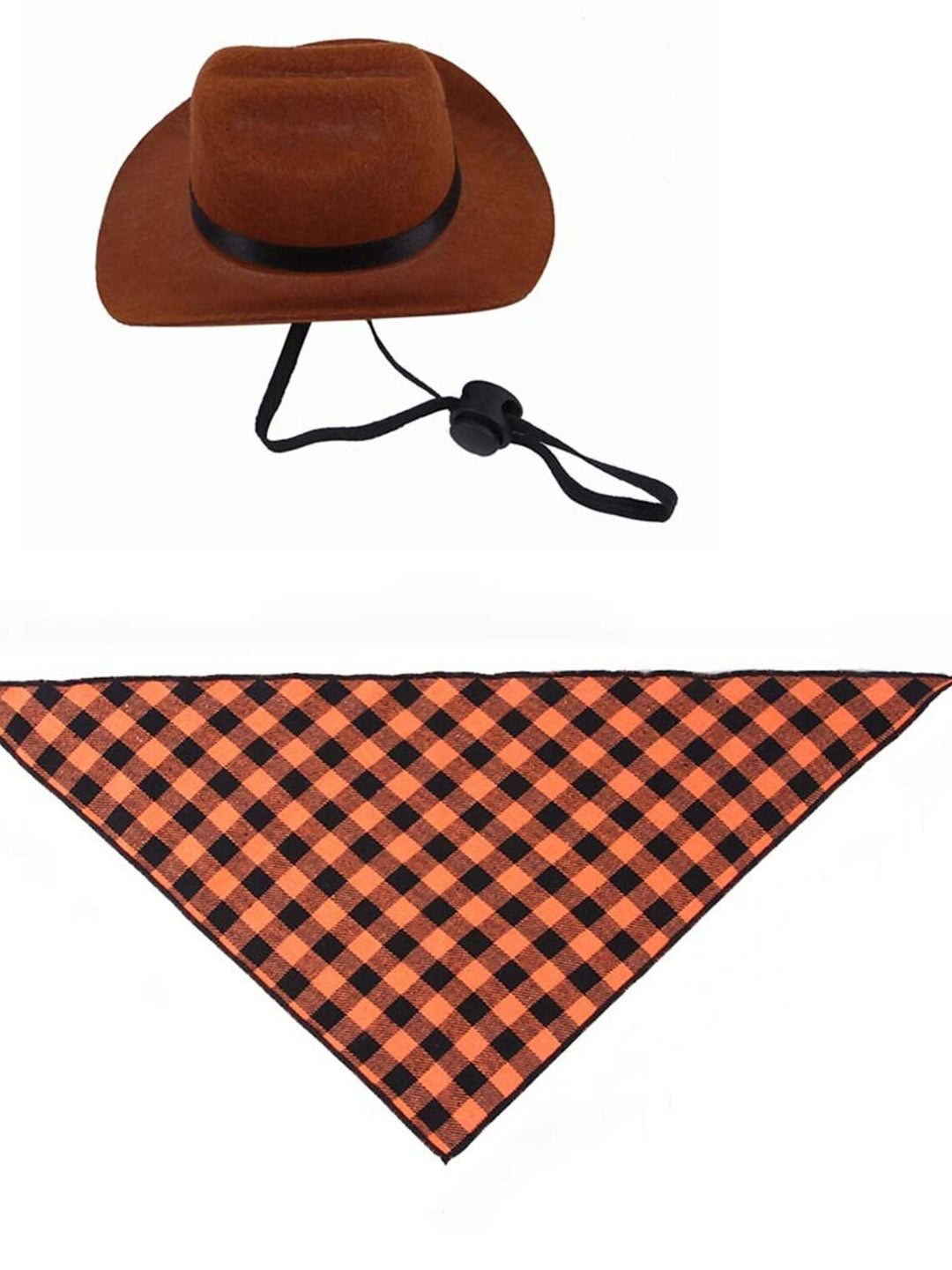 Ensemble D'Accessoires pour Animaux de Compagnie avec Chapeau de Cowboy Rétro de Style Western pour Halloween