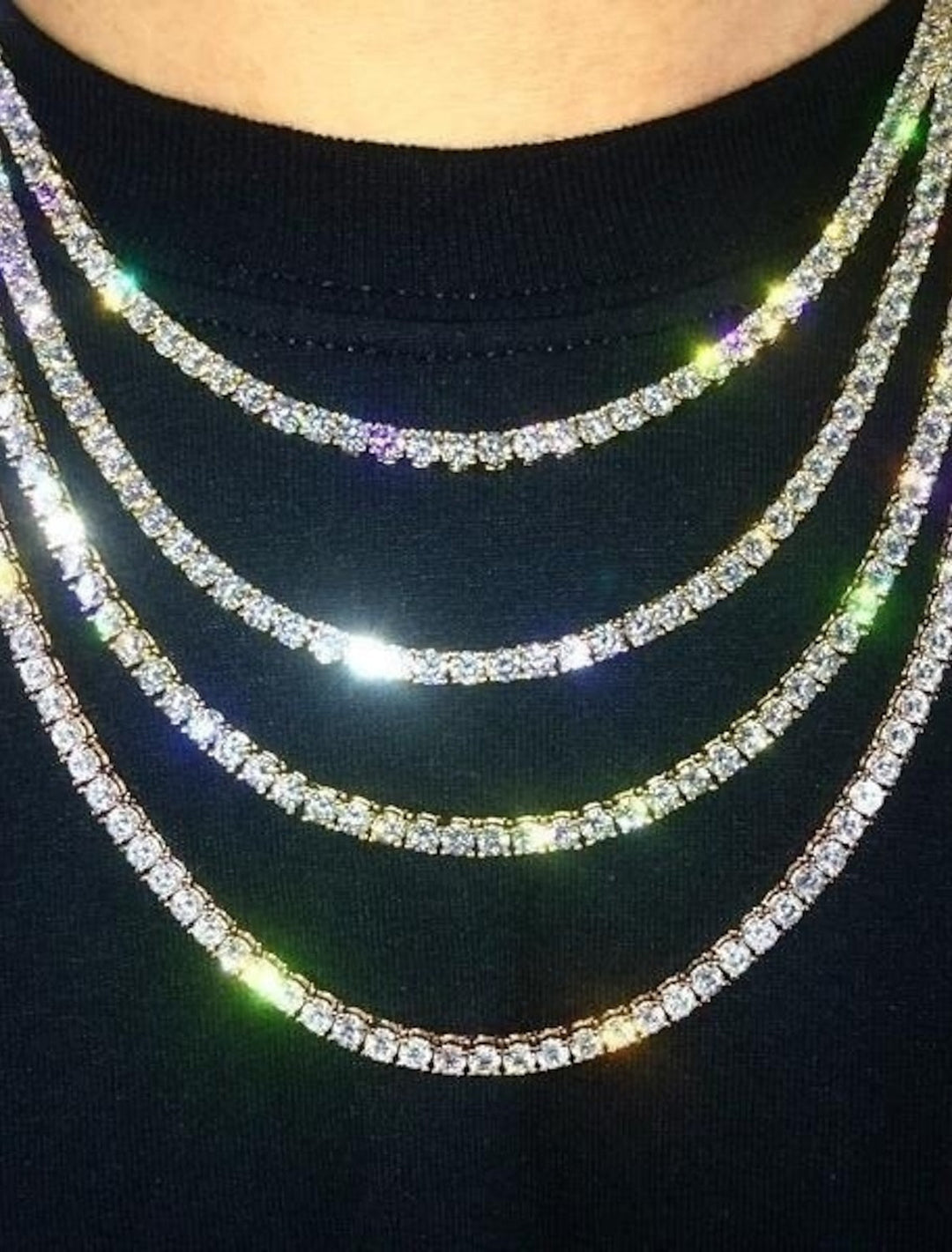 Collier Chaîne Pour Homme Avec Strass