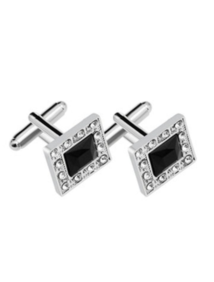 Lot De 2 Boutons De Manchette Cubiques Pour Homme Avec Strass