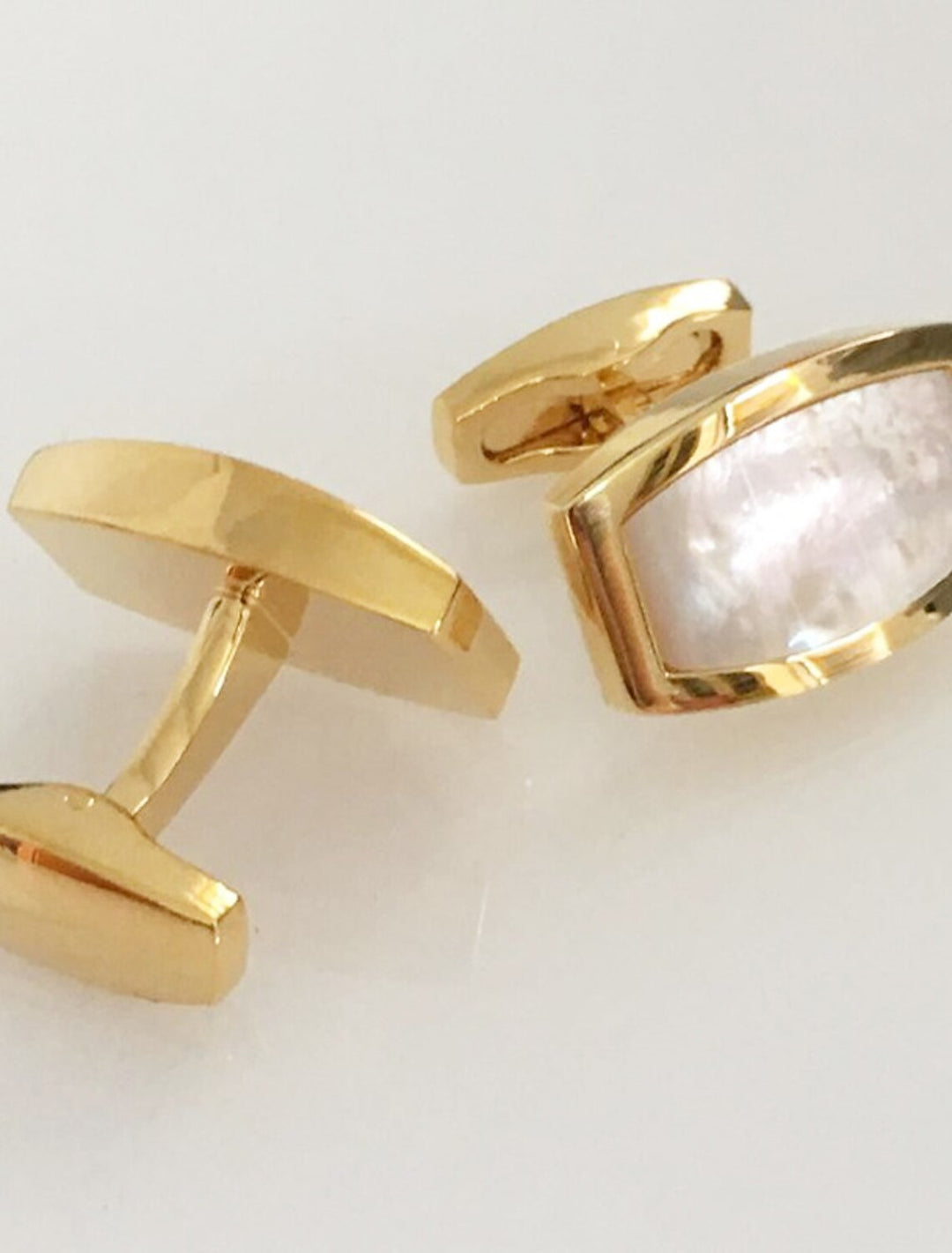 Lot De 2 Boutons De Manchette Pour Homme, Motif Géométrique Doré