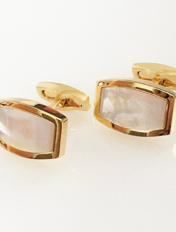 Lot De 2 Boutons De Manchette Pour Homme, Motif Géométrique Doré