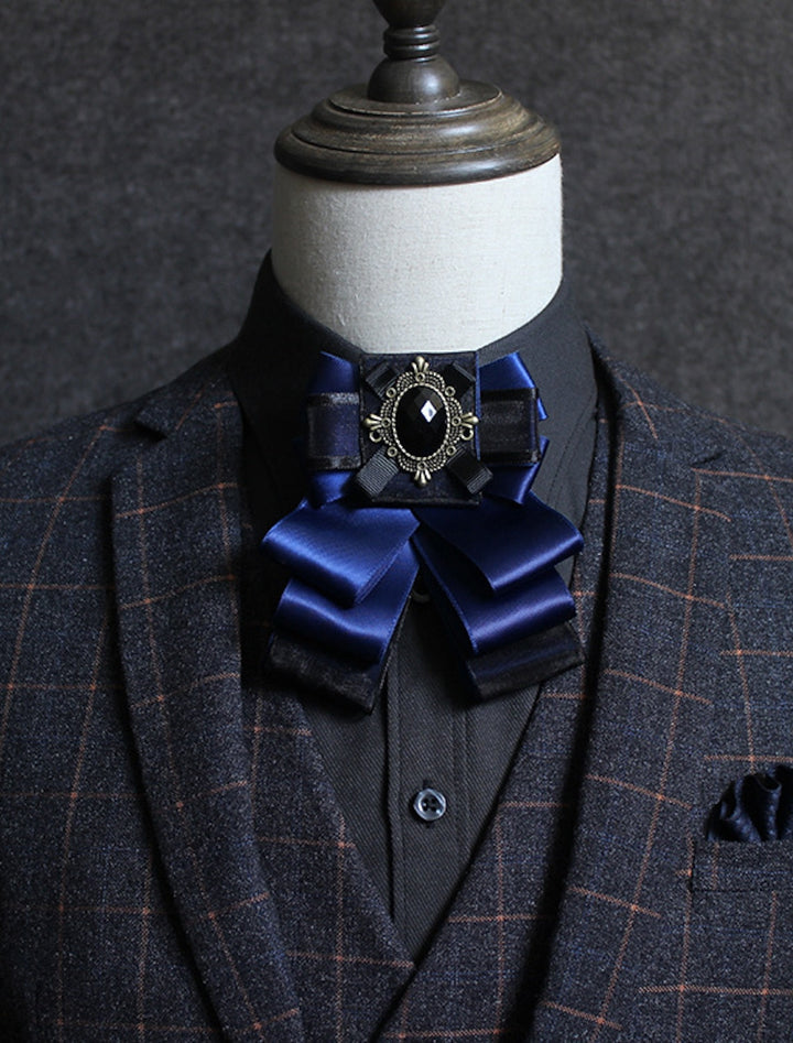 Noeud Papillon Pour Homme Couleur Unie Noir Jaune Rouge Avec Strass