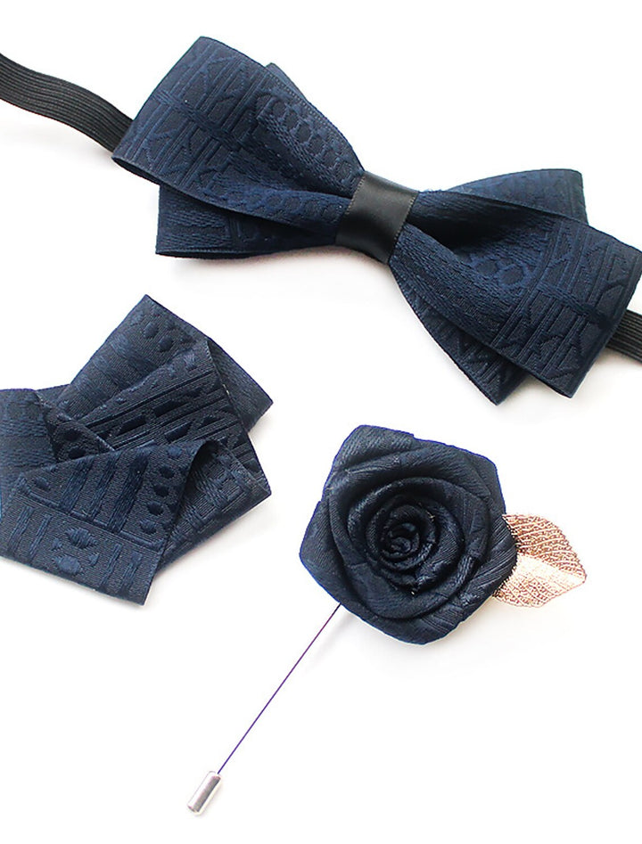 Ensemble Nœud Papillon Pour Homme Couleur Unie Noir Jaune Vin