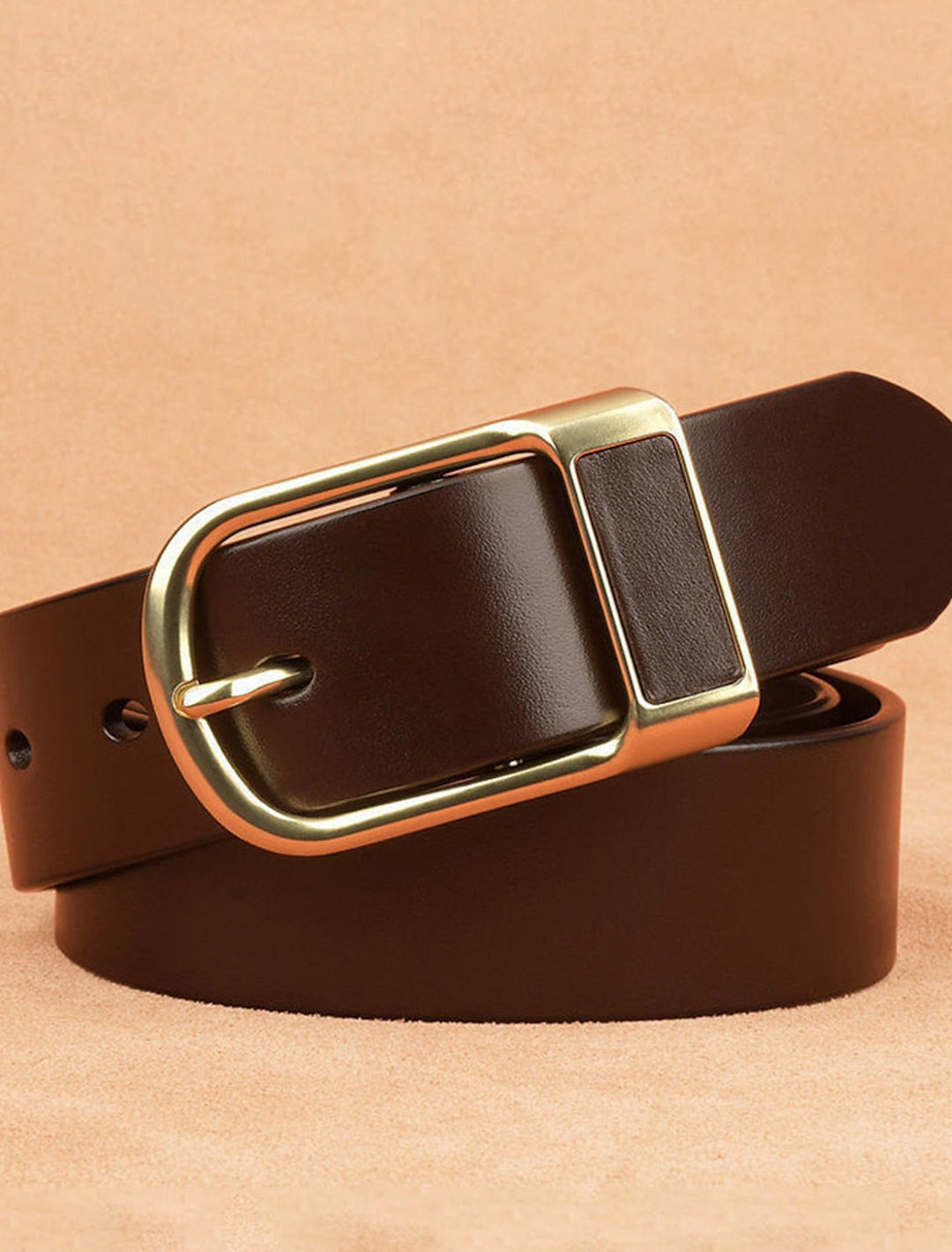 Ceinture à Cliquet Décontractée En Cuir Pour Homme Ceinture Classique En Jean Noir Marron Cuir De Vache Élégant Gentleman Uni Port Quotidien