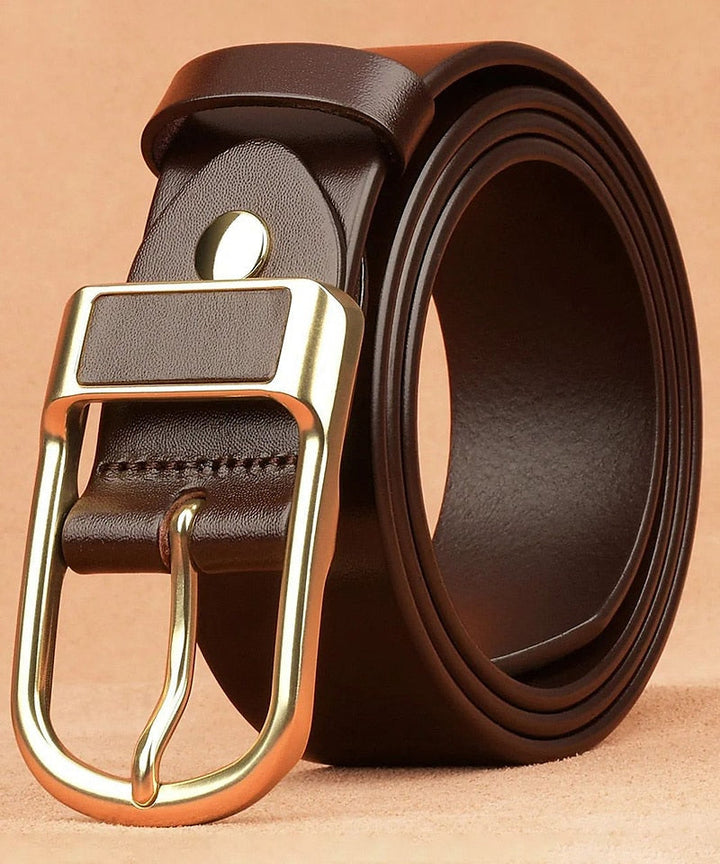 Ceinture à Cliquet Décontractée En Cuir Pour Homme Ceinture Classique En Jean Noir Marron Cuir De Vache Élégant Gentleman Uni Port Quotidien