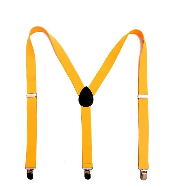 Bretelles De Couleur Unie Pour Hommes En Polyester Et Nylon Avec Boucle En Métal