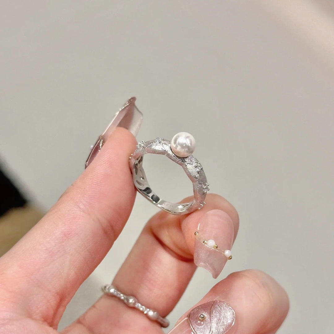 Bague De Luxe Minimaliste En Perles De Style Médiéval