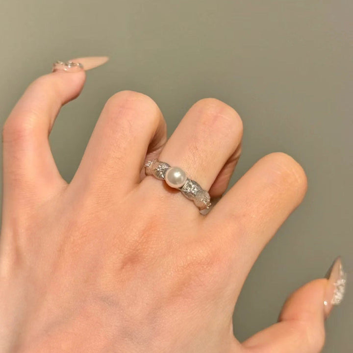 Bague De Luxe Minimaliste En Perles De Style Médiéval