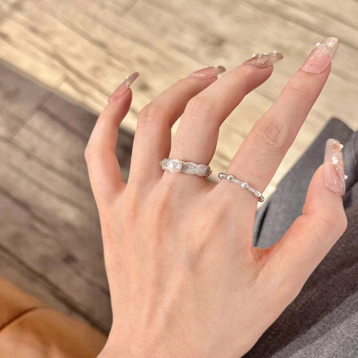Bague De Luxe Minimaliste En Perles De Style Médiéval