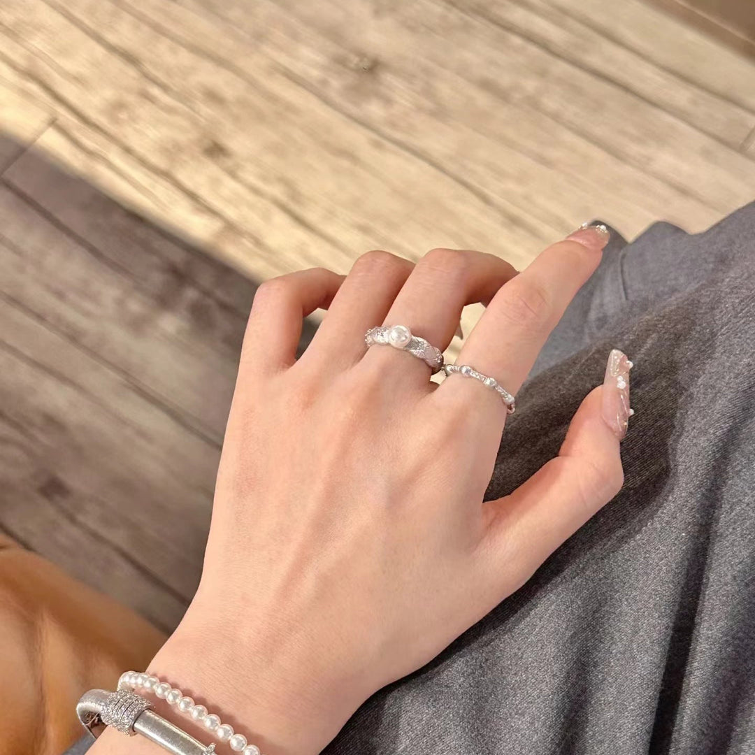 Bague De Luxe Minimaliste En Perles De Style Médiéval