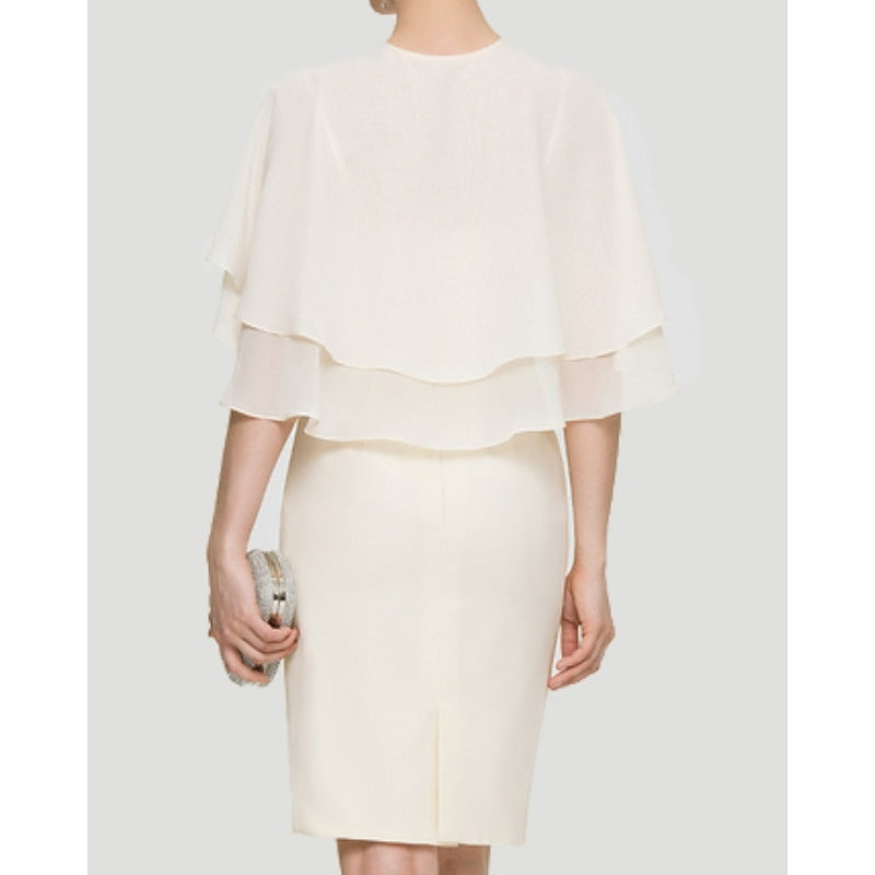 Châle/Boléro en Mousseline de Soie Sans Manches pour Invité de Mariage pour Femme avec Couleur Unie