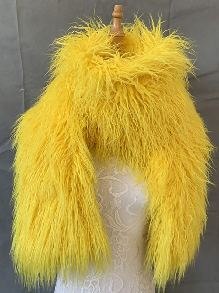 Écharpe de Mariage Décontractée en Fausse Fourrure Sans Manches de Couleur Unie pour Femmes