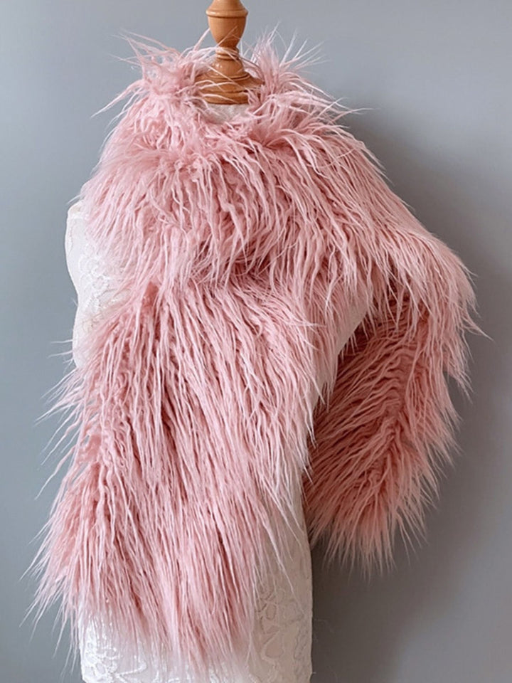 Écharpe de Mariage Décontractée en Fausse Fourrure Sans Manches de Couleur Unie pour Femmes