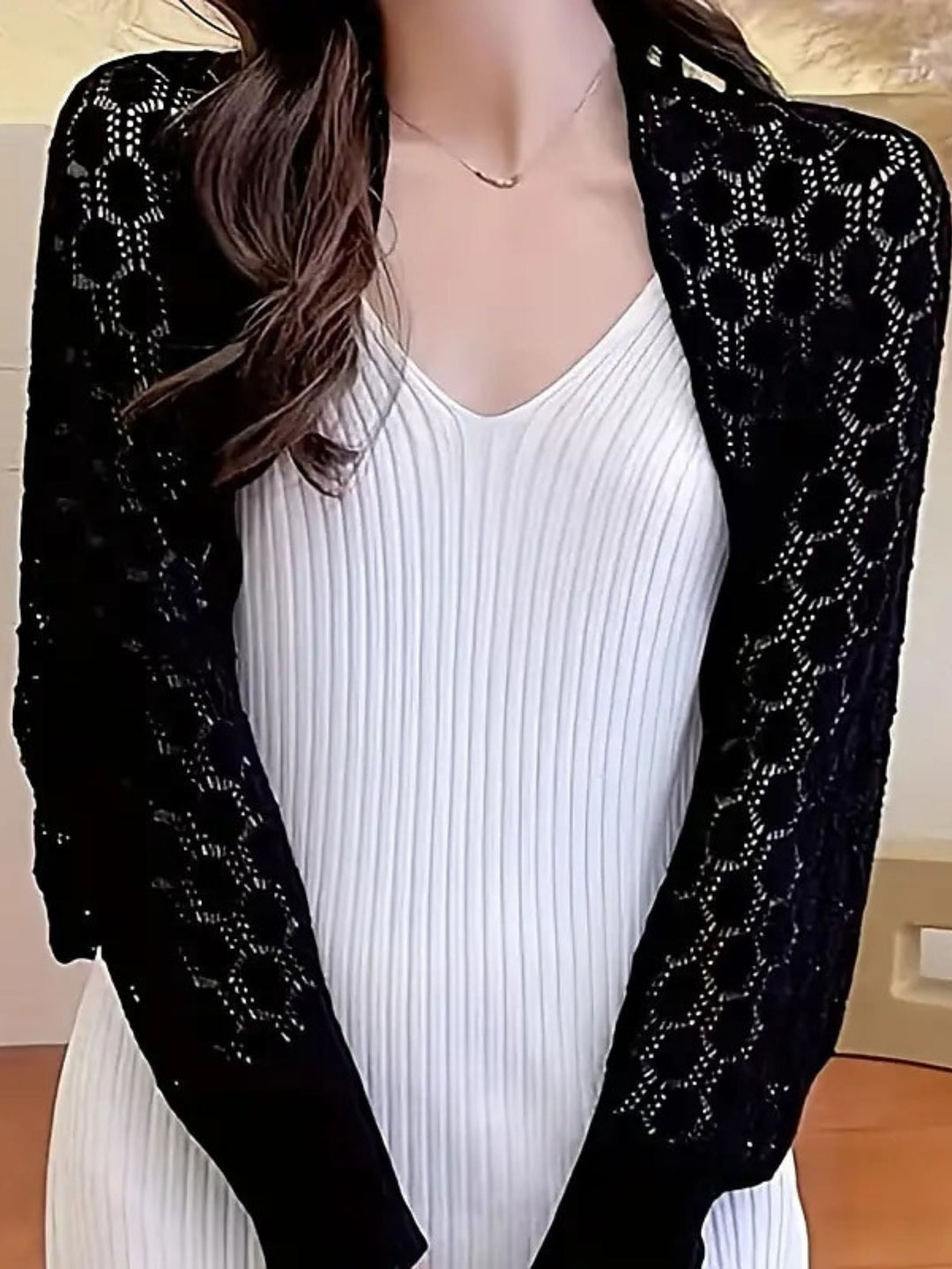 Tricot à Manches Longues de Luxe pour Femmes avec Une Couleur Pure