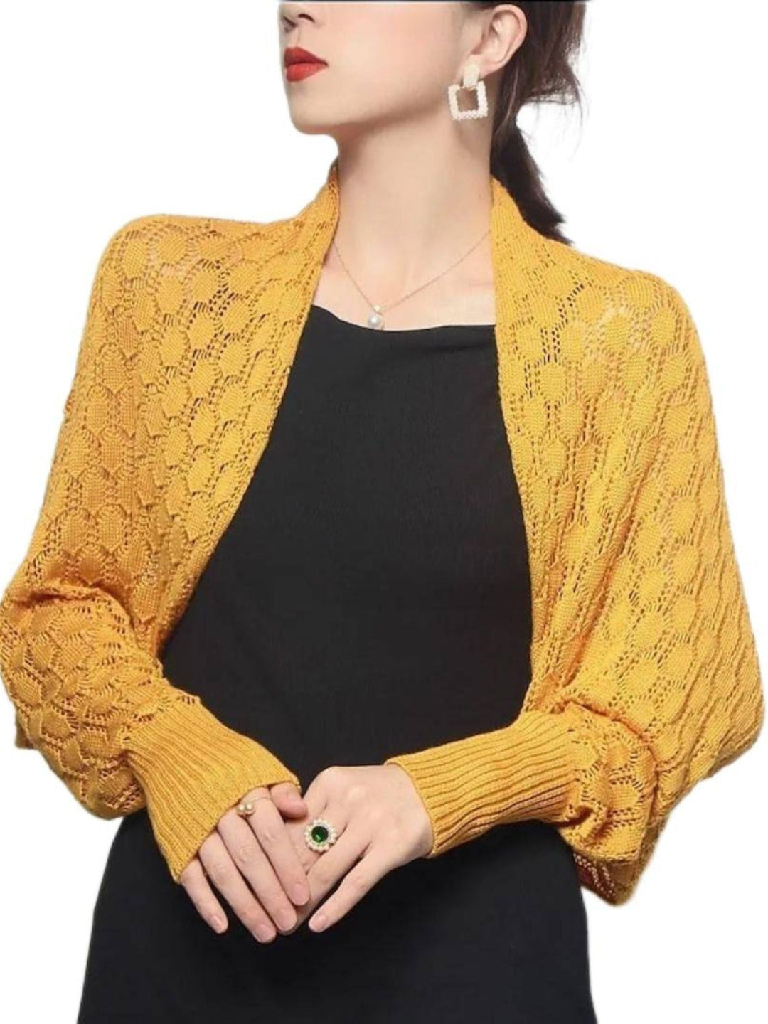 Robe Portefeuille Rétro Élégante à Manches Longues en Polyester Blanc pour Femme