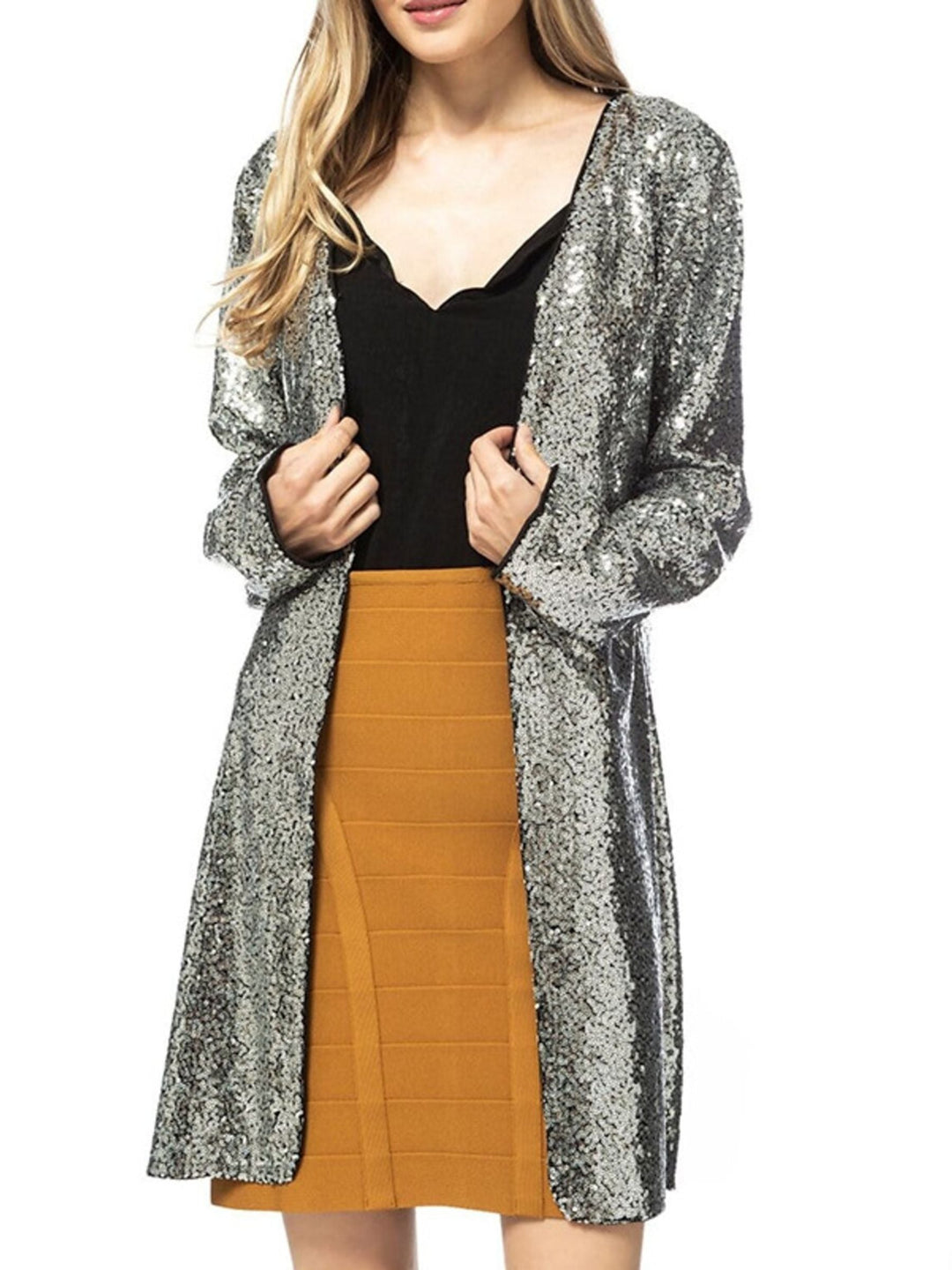 Manteaux/Vestes à Manches Longues pour Femmes, à Paillettes Scintillantes, pour Invités de Mariage