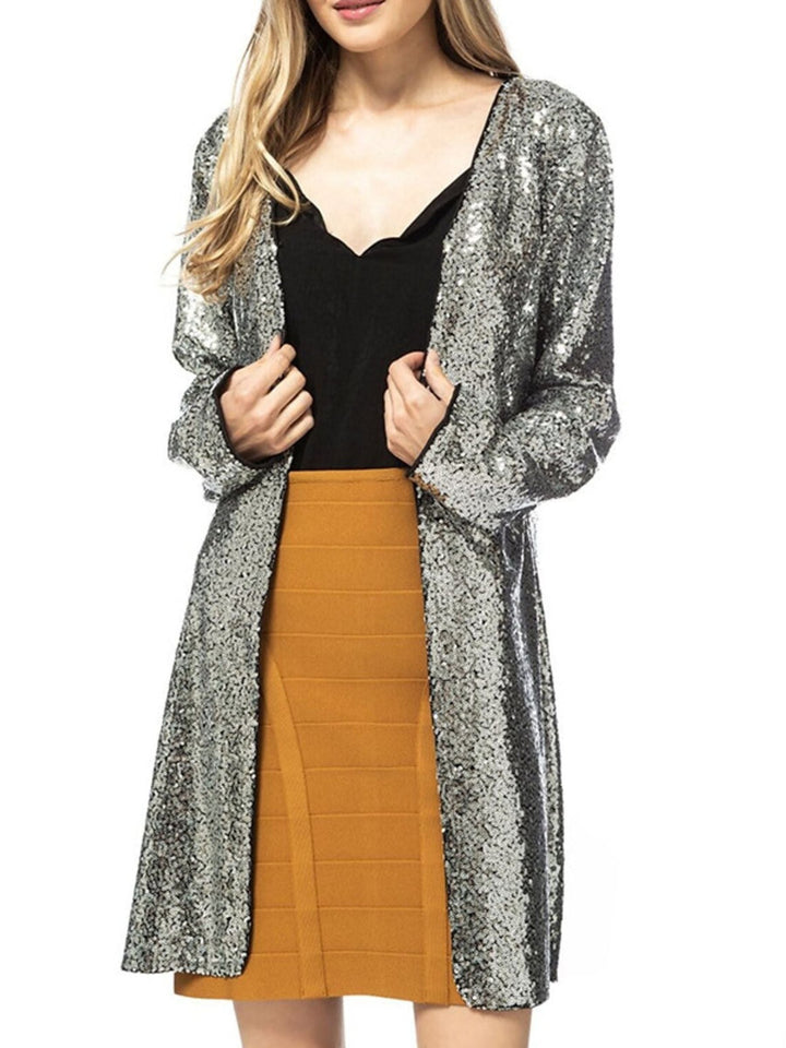 Manteaux/Vestes à Manches Longues pour Femmes, à Paillettes Scintillantes, pour Invités de Mariage