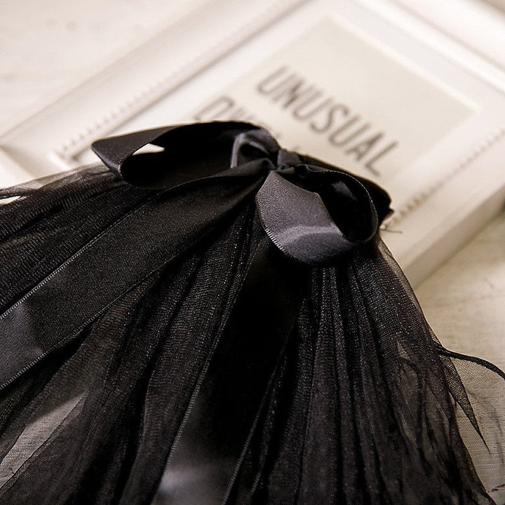 Voile de Mariage à Deux Niveaux avec Perles / Voiles Du Bout Des Doigts