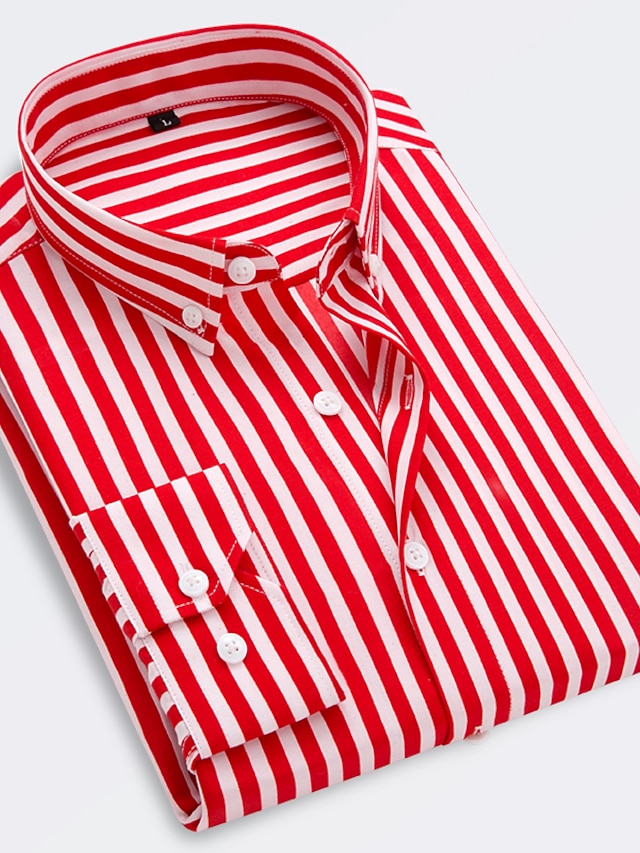 Chemise Rayée à Manches Longues et Coupe Standard pour Homme