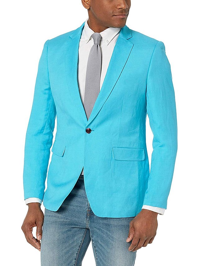 Veste Blazer à Un Bouton et Coupe Ajustée pour Homme