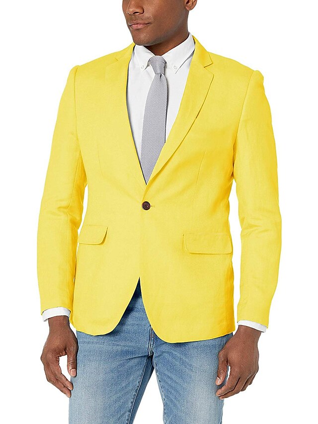 Veste Blazer à Un Bouton et Coupe Ajustée pour Homme
