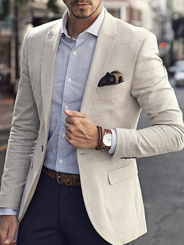 Veste Blazer à Un Bouton et Coupe Ajustée pour Homme