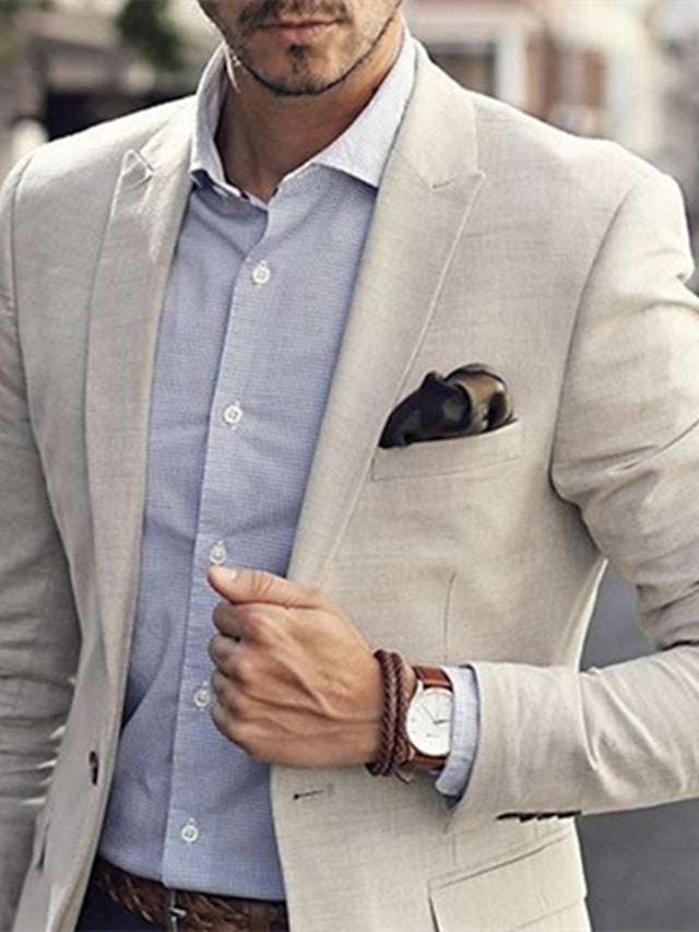 Veste Blazer à Un Bouton et Coupe Ajustée pour Homme