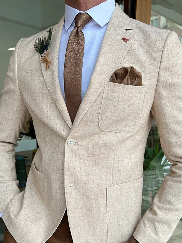 Veste Blazer à Un Bouton et Coupe Ajustée pour Homme