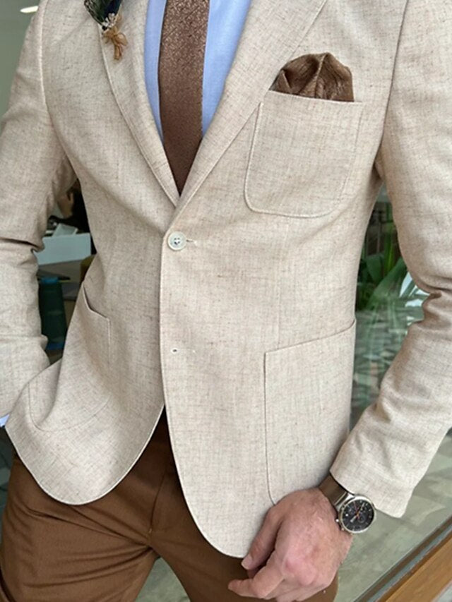 Veste Blazer à Un Bouton et Coupe Ajustée pour Homme