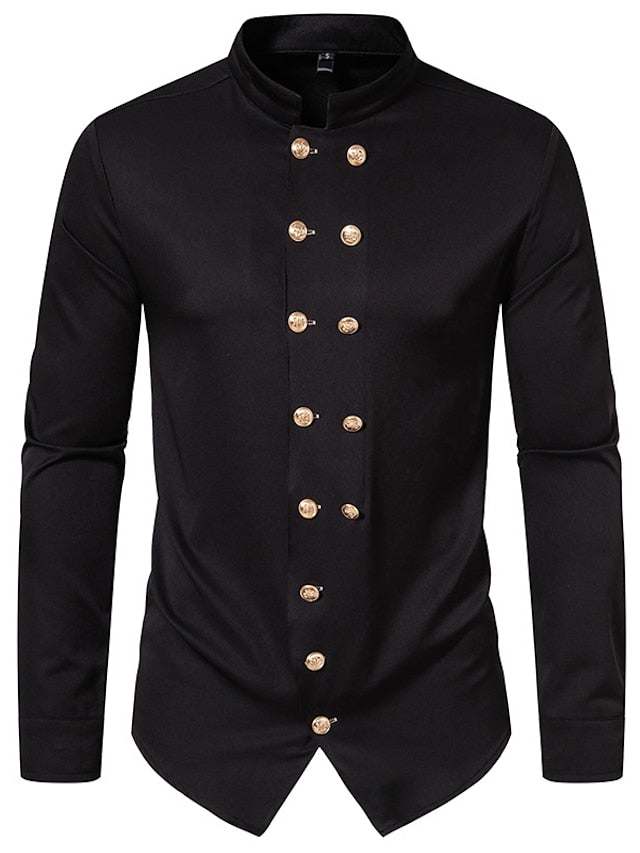 Chemise Classique à Manches Longues pour Homme de Couleur Unie