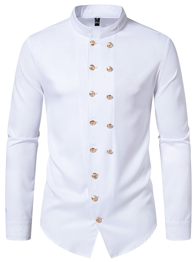 Chemise Classique à Manches Longues pour Homme de Couleur Unie