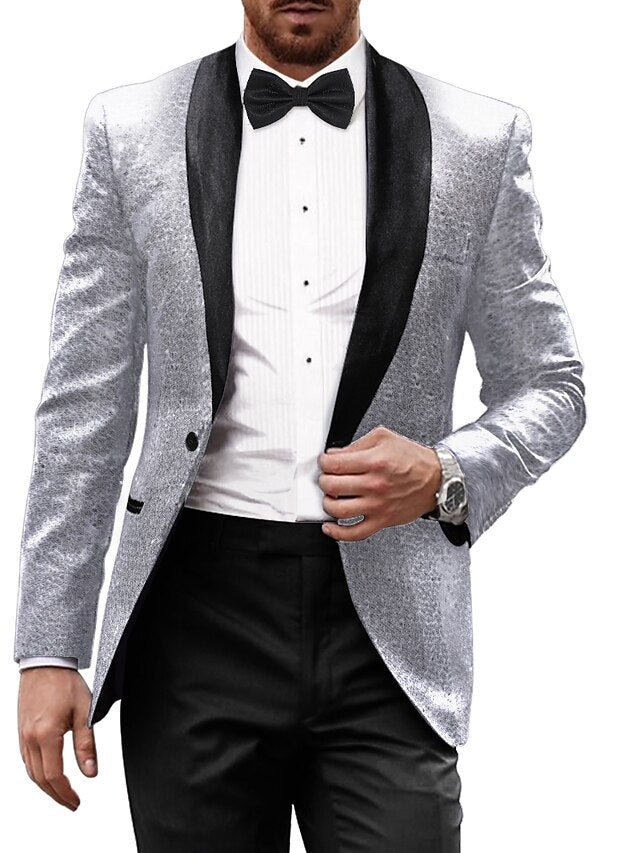 Veste de Soirée à Un Bouton et Coupe Ajustée pour Homme