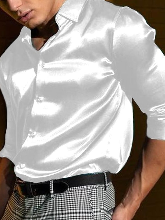 Chemise Décontractée à Manches Longues en Coton Mélangé pour Homme, Couleur Unie