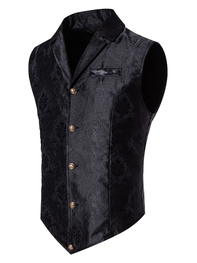 Gilet Steampunk à Boutonnage Simple et Cinq Boutons pour Homme