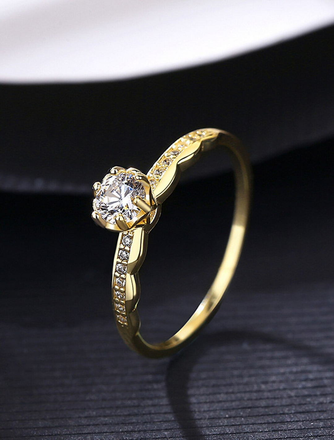 Bague De Fête Classique En Or S925 En Argent Sterling, Précieuse, Élégante Et Simple