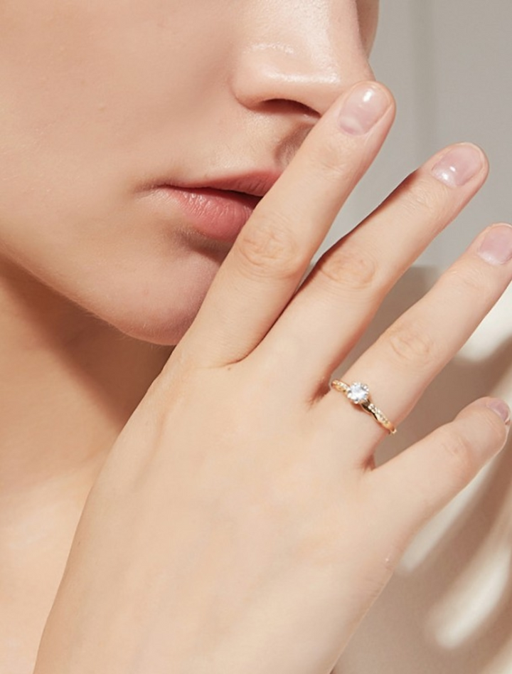 Bague De Fête Classique En Or S925 En Argent Sterling, Précieuse, Élégante Et Simple