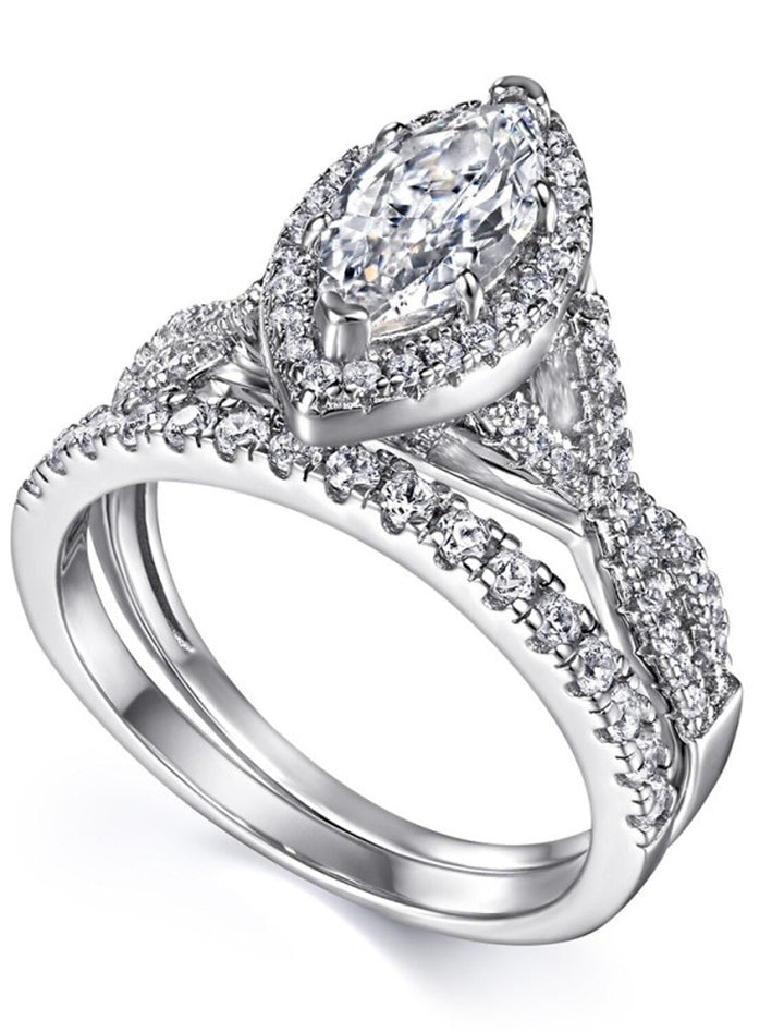 Alliance Mariage Classique Argent S925 Argent Sterling Précieux Élégant Simple