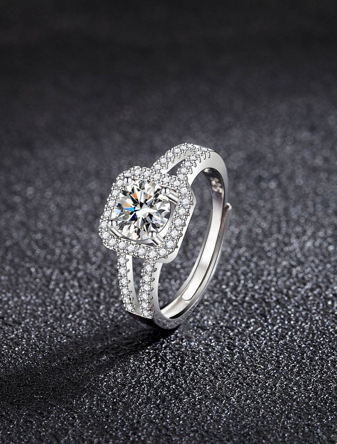Bague De Mariage Géométrique En Argent Avec Strass En Argent Sterling S925, Élégante, Simple Et Luxueuse