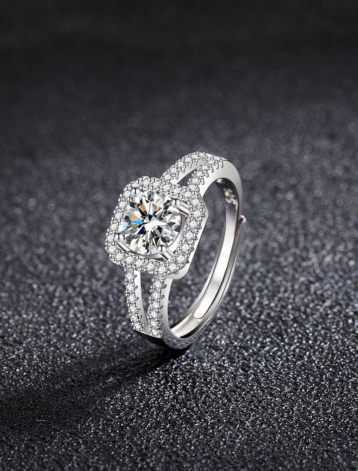 Bague De Mariage Géométrique En Argent Avec Strass En Argent Sterling S925, Élégante, Simple Et Luxueuse