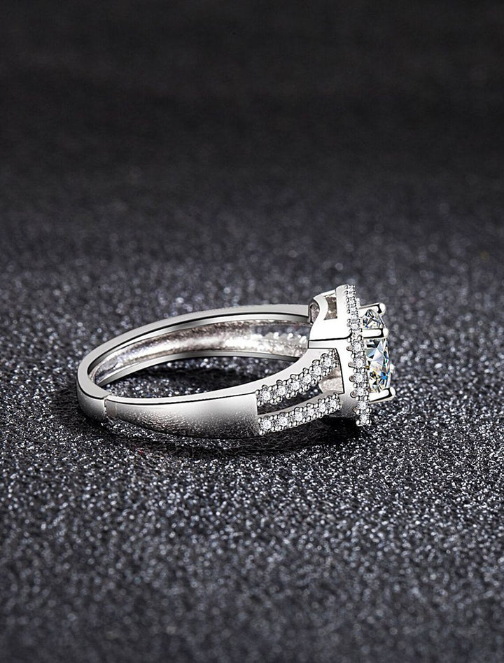 Bague De Mariage Géométrique En Argent Avec Strass En Argent Sterling S925, Élégante, Simple Et Luxueuse