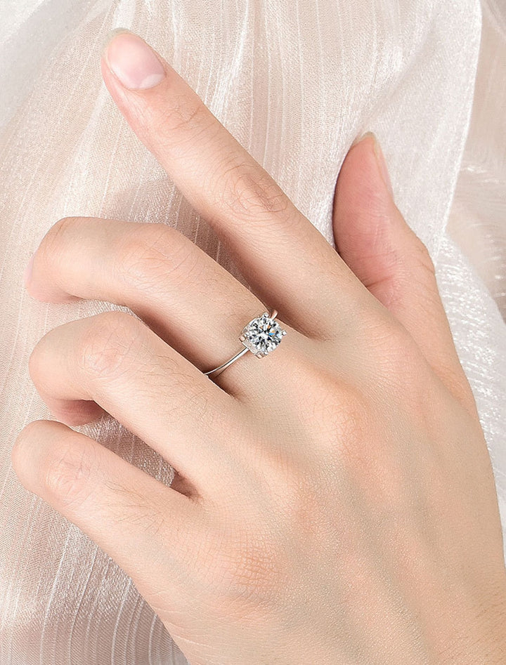 Bague De Mariage Géométrique En Argent Avec Strass En Argent Sterling S925, Élégante, Simple Et Luxueuse