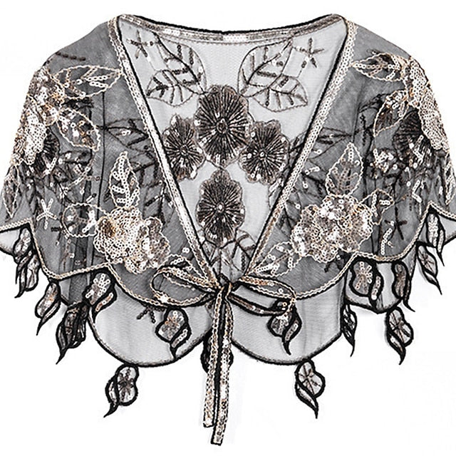 Châle et Châles Châles pour Femmes Pure Glittering Sparkle & Shine Sans Manches Tulle Mariage Wraps avec Perles