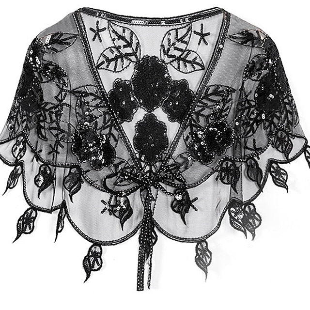 Châle et Châles Châles pour Femmes Pure Glittering Sparkle & Shine Sans Manches Tulle Mariage Wraps avec Perles