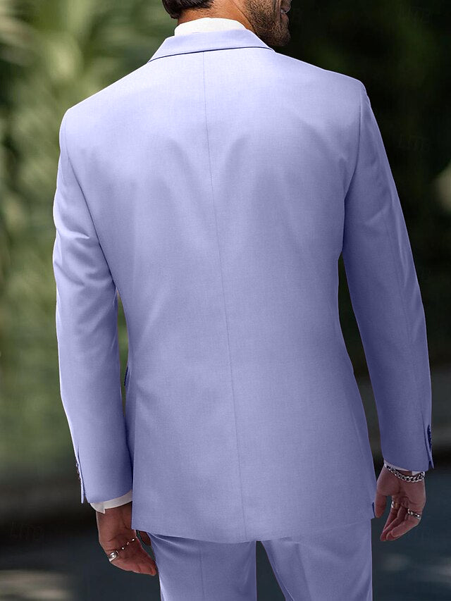 Costumes de Mariage 2 Pièces à Coupe Standard pour Hommes, Croisés, à Six Boutons