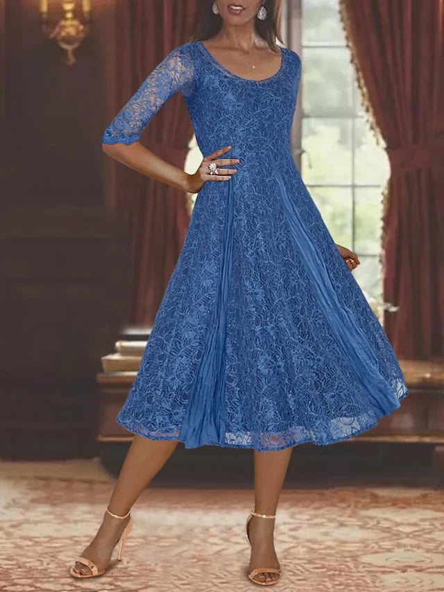 Robe de Mère de la Mariée Coupe A-Line/Princess à Manches Mi-Longues et Décolleté Plongeant avec Appliques et châle