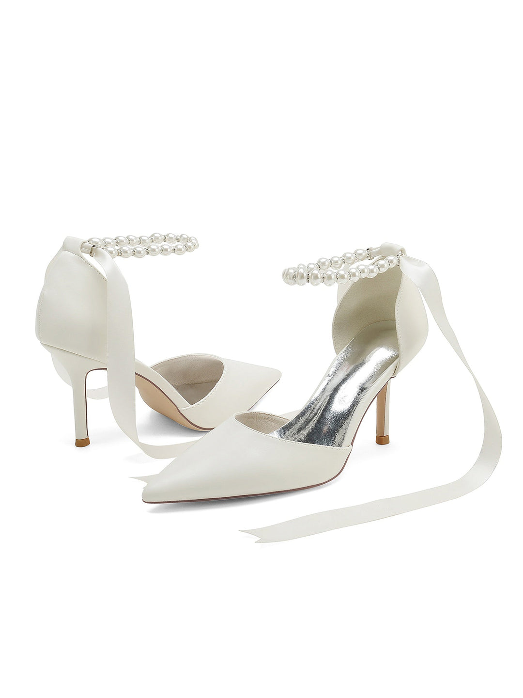 Chaussures de Mariage pour Femmes, Chaussures de Demoiselle D'Honneur à Talons Hauts et Bout Pointu